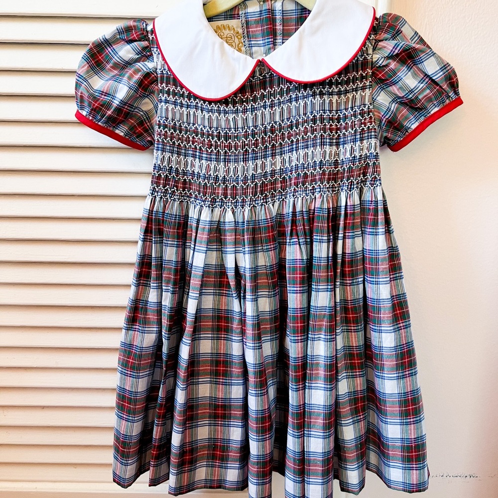 TBBC Darma Dress in Tillingham Tartan w/ matching bloomers 3T - VGUC
